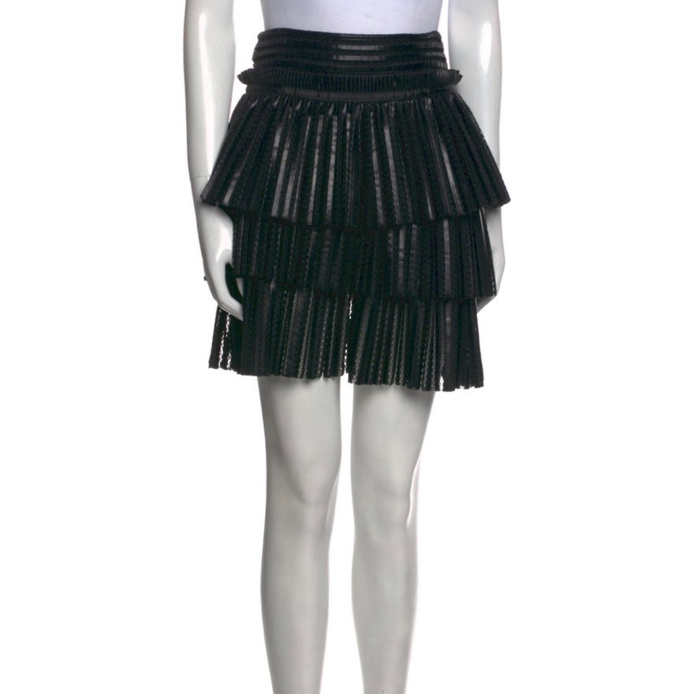 Maje Skirt E16JUPPON Black. Leathery fringe look.